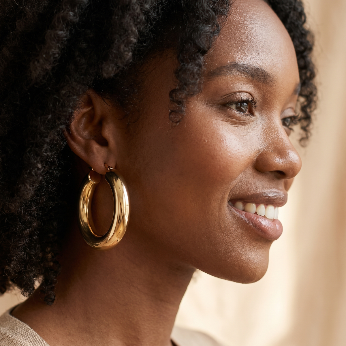 Gold XL Chunky Hoop Earrings