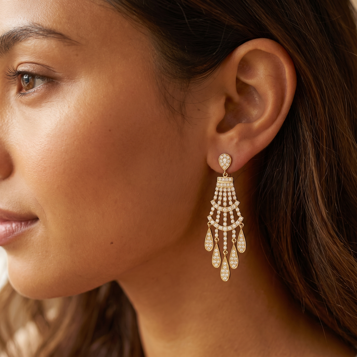 Gold Chandelier Drop Earrings