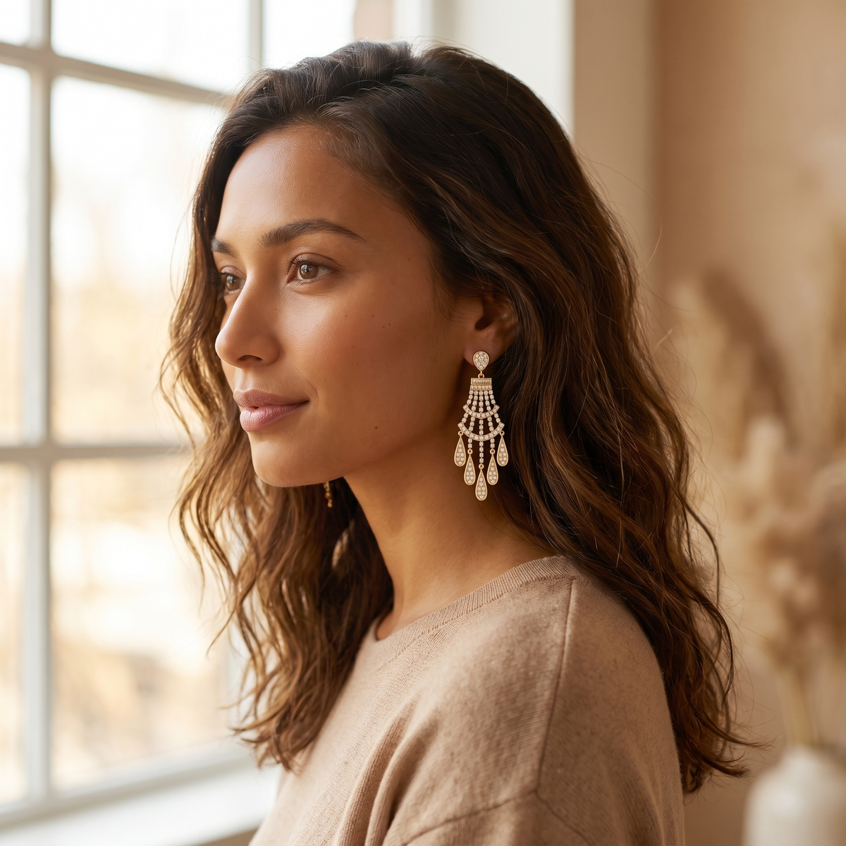 Gold Chandelier Drop Earrings