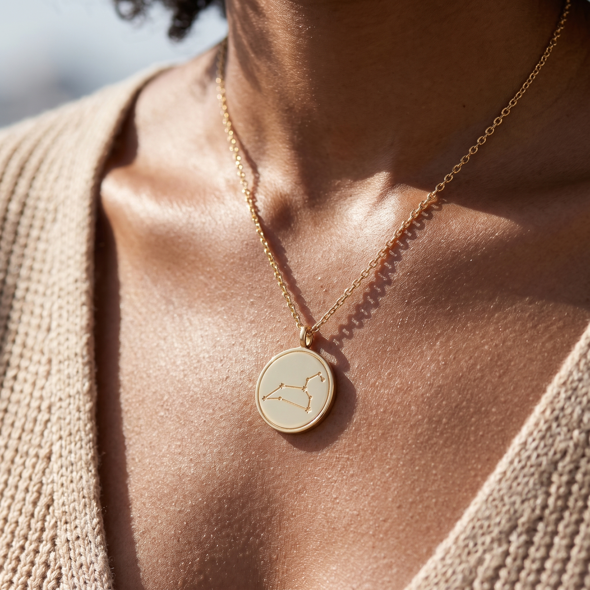 Gold Zodiac Pendant Necklace