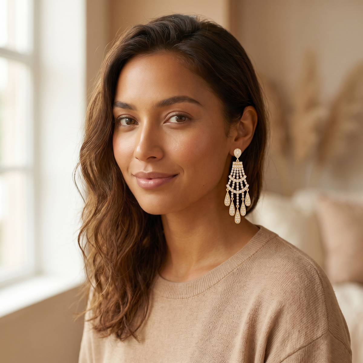 Gold Chandelier Drop Earrings
