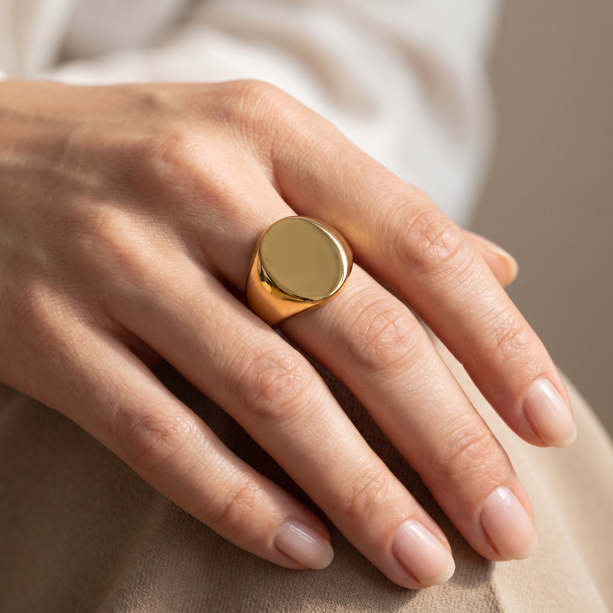 Gold Chunky Signet Ring