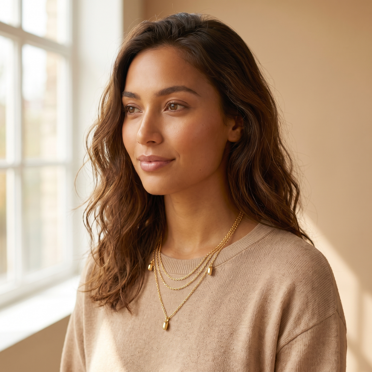 Gold Double Layered Necklace