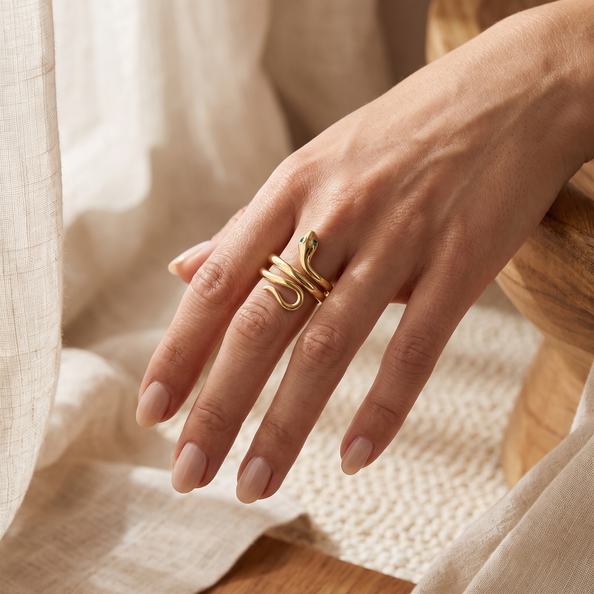 Gold Snake Wrap Ring