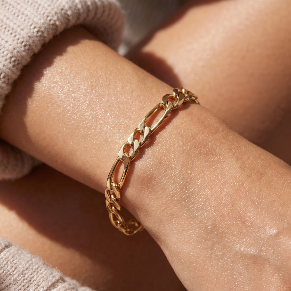 Gold Figaro Chain Bracelet