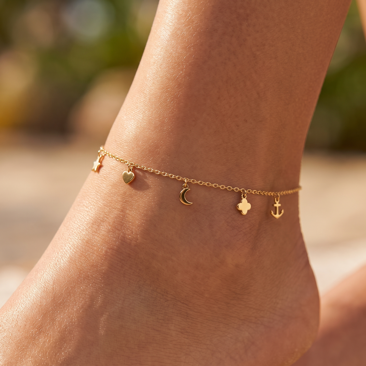 Gold Charm Anklet