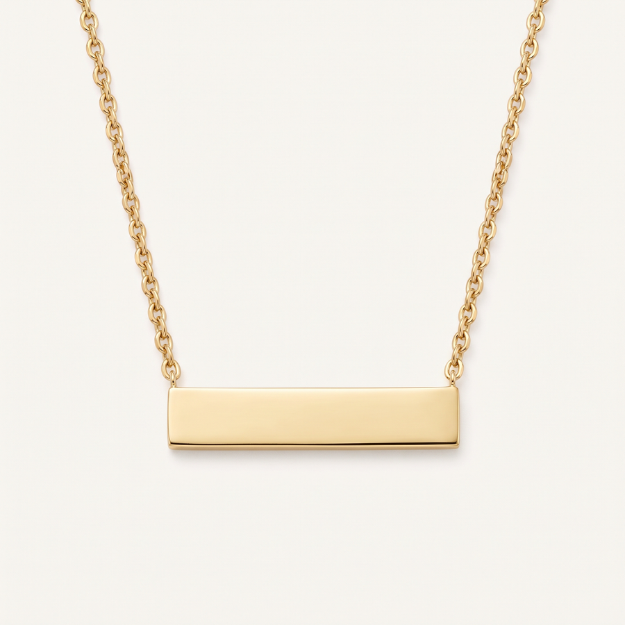 Gold Personalised Bar Necklace