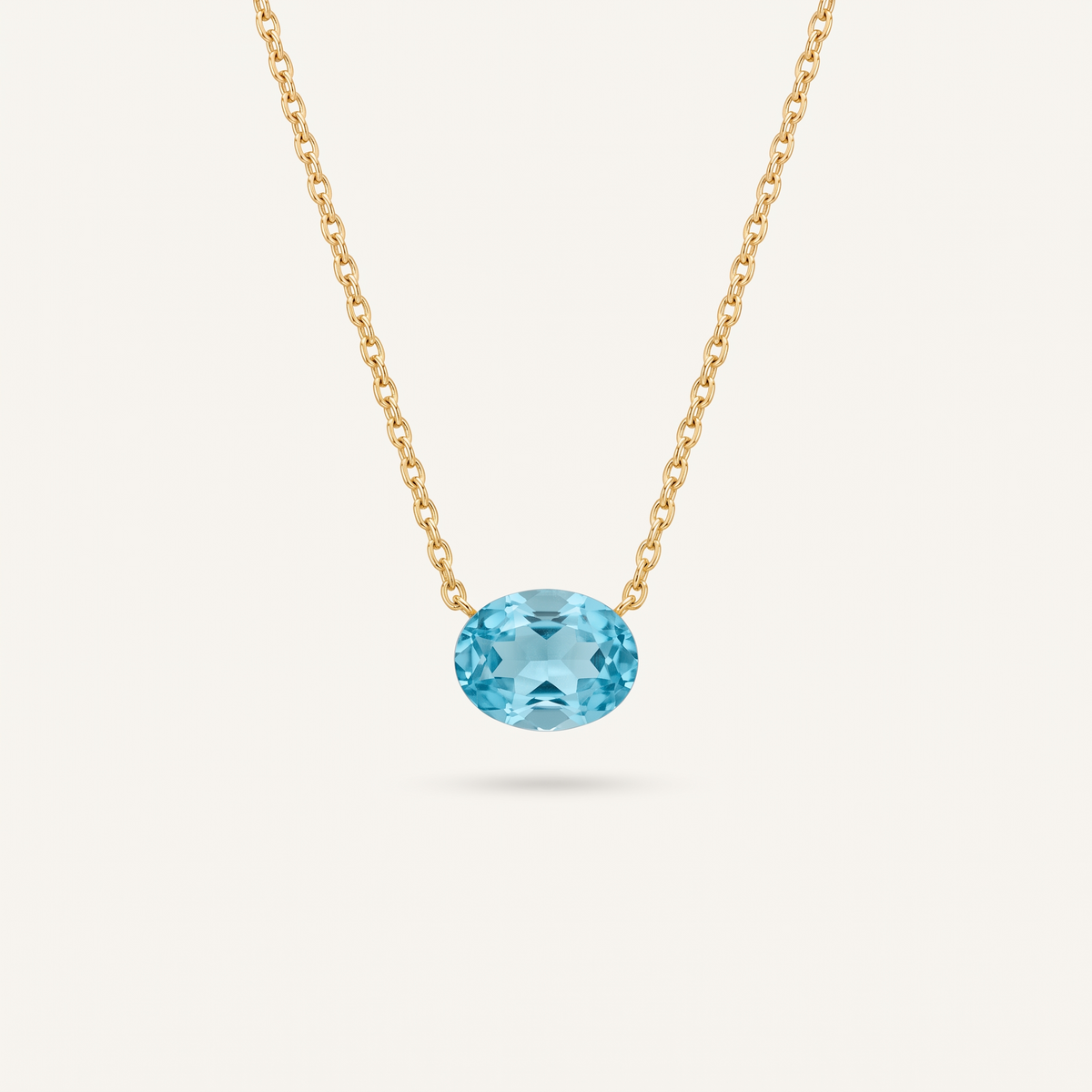 Gold Birthstone Pendant Necklace