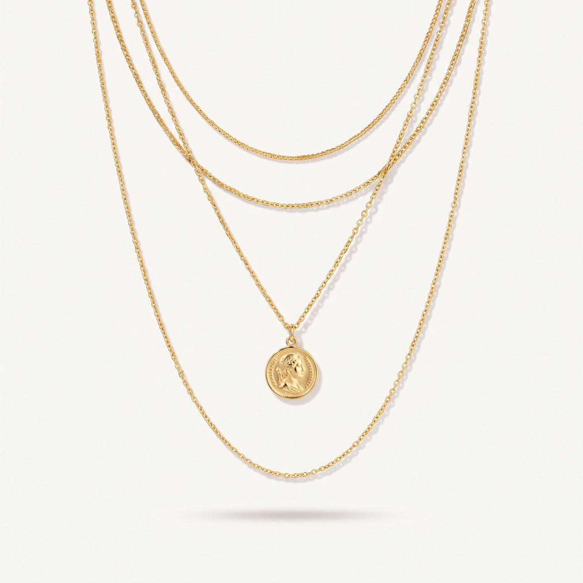 Gold Coin Layered Necklace