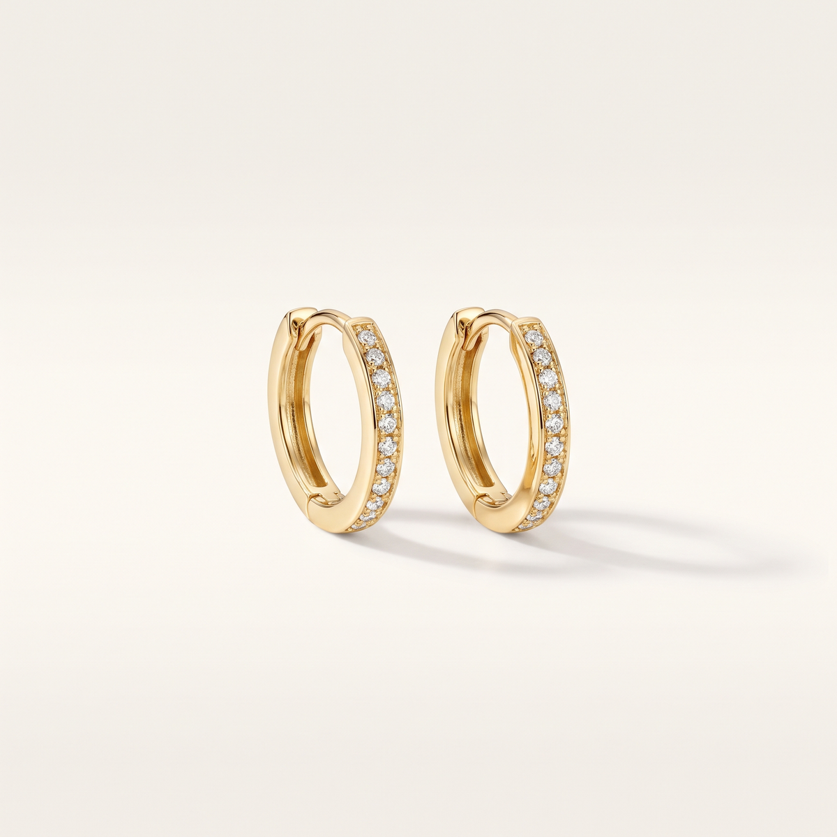 Gold CZ Huggie Hoops