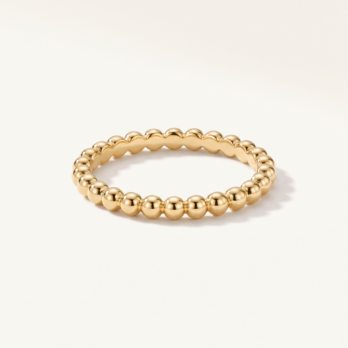Gold Beaded Band Ring