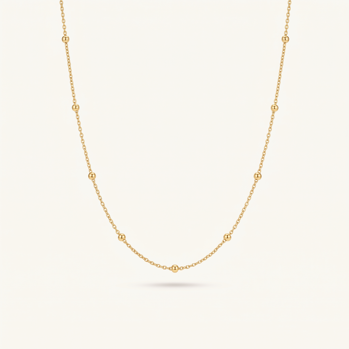 Gold Beaded Chain Necklace