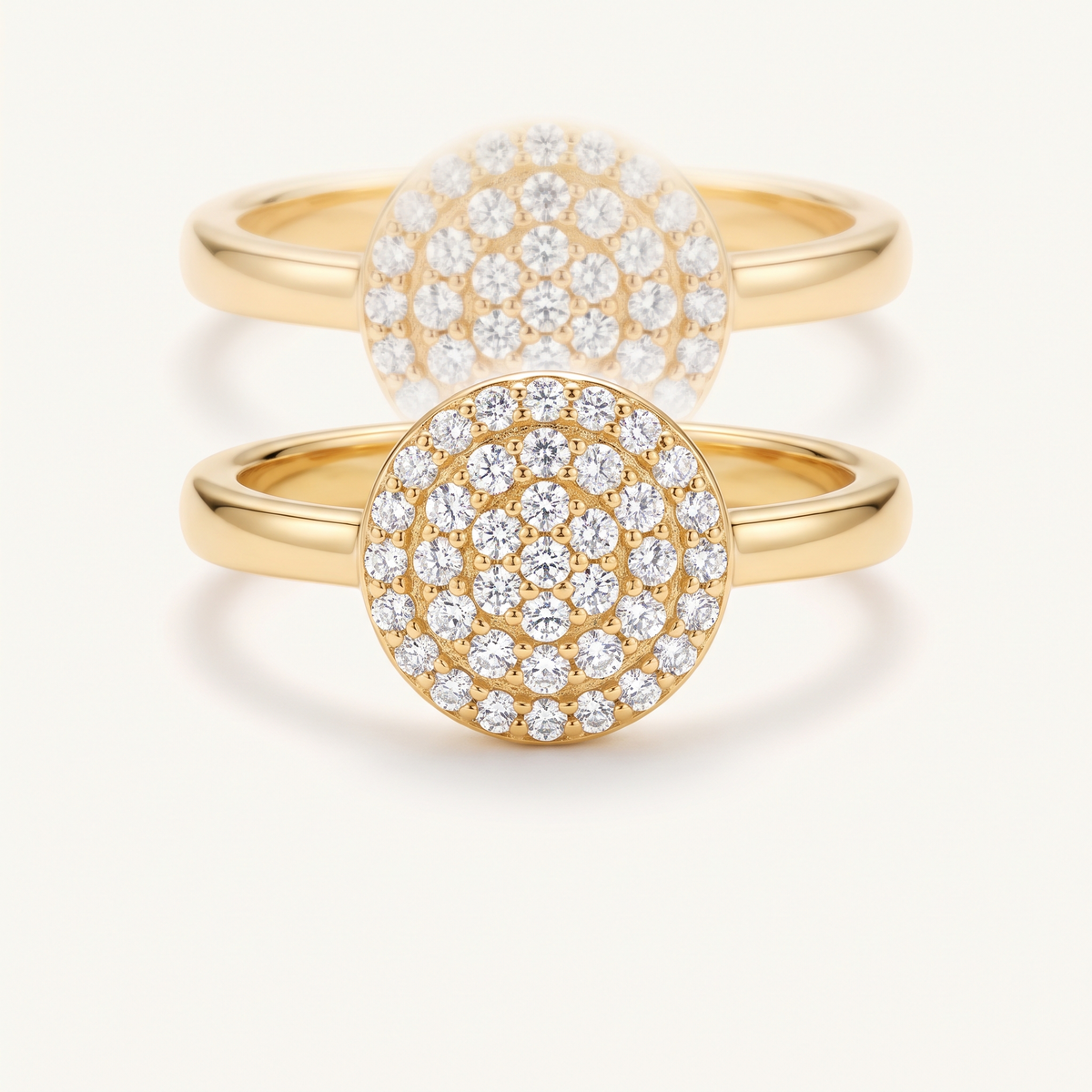 Gold CZ Cluster Ring