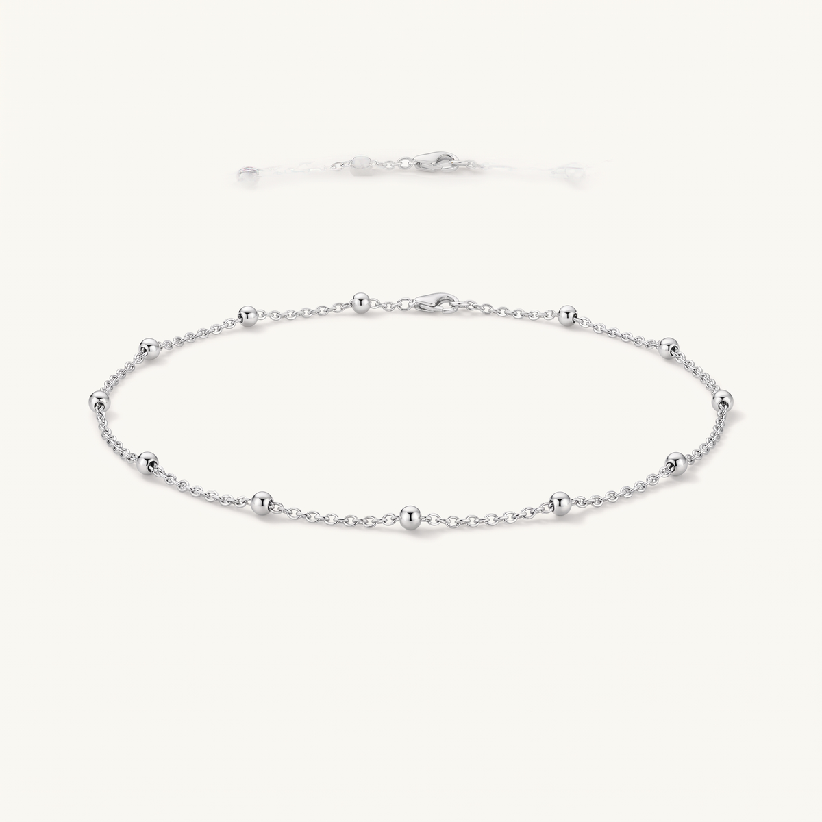 Silver Beaded Anklet