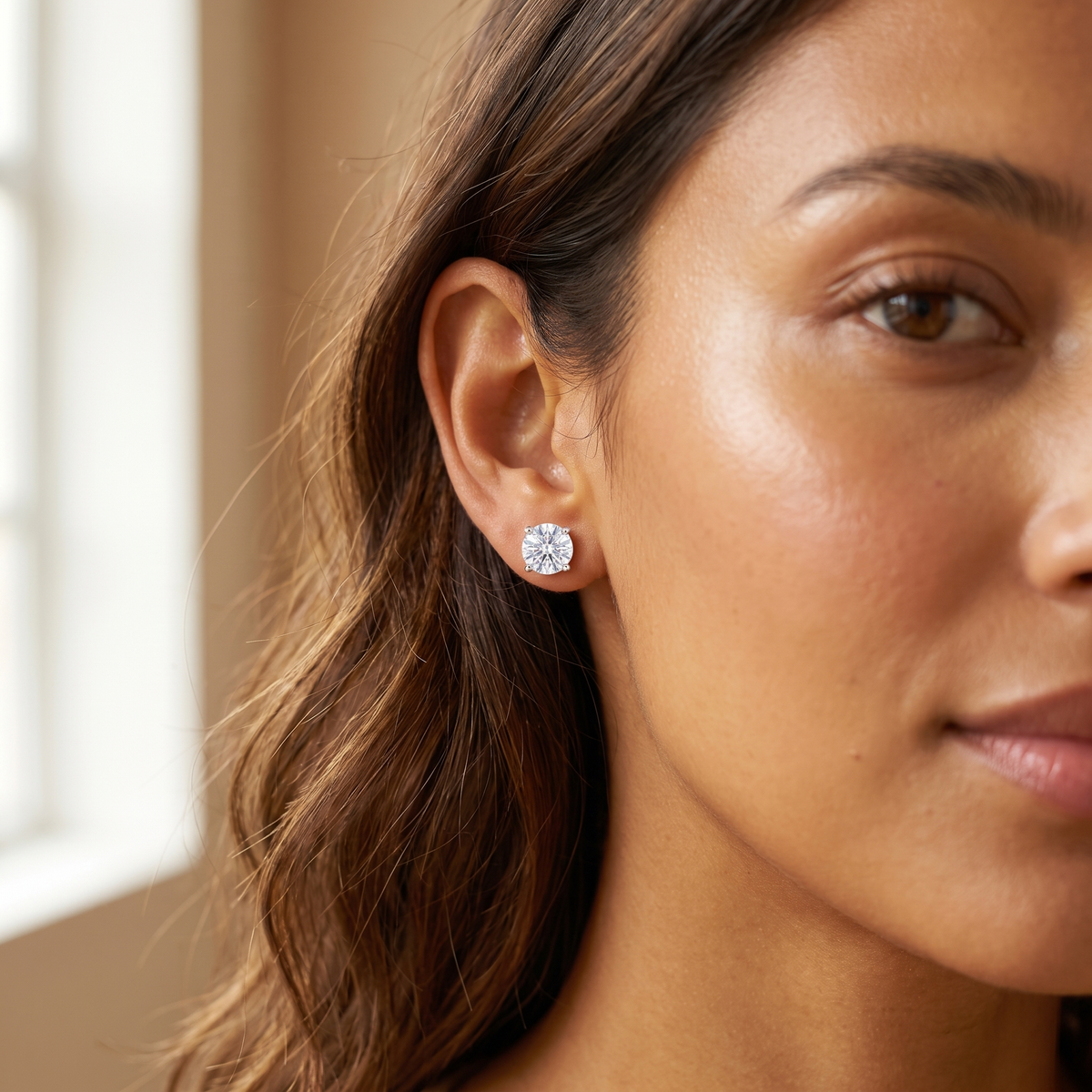Silver CZ Stud Earrings