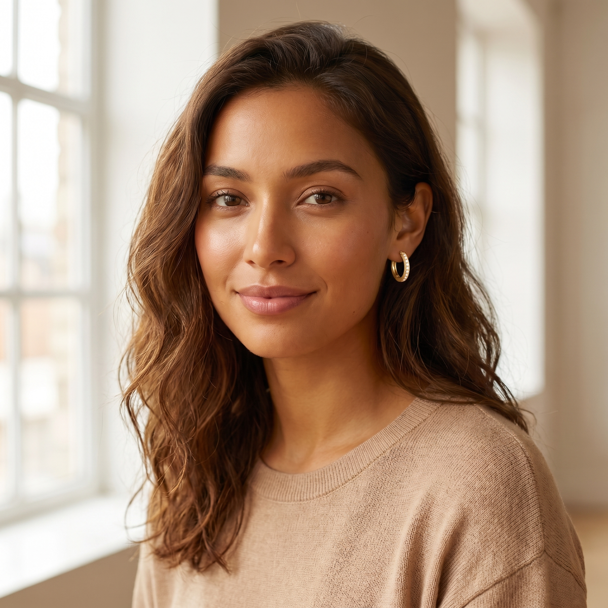 Gold CZ Huggie Hoops