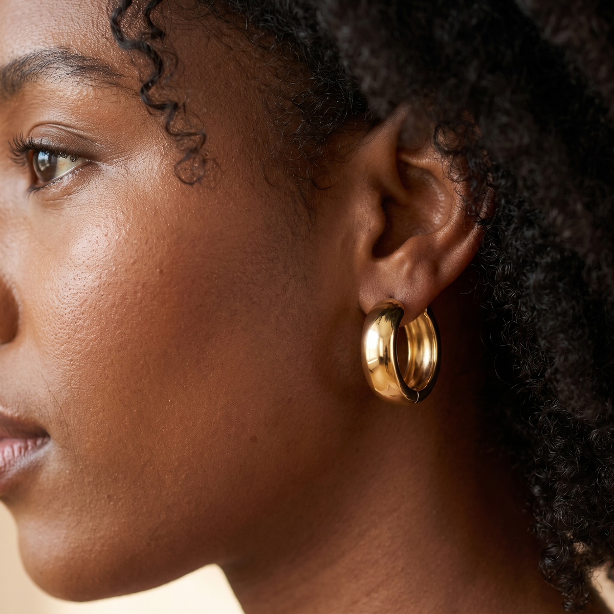 Gold Chunky Huggie Hoops