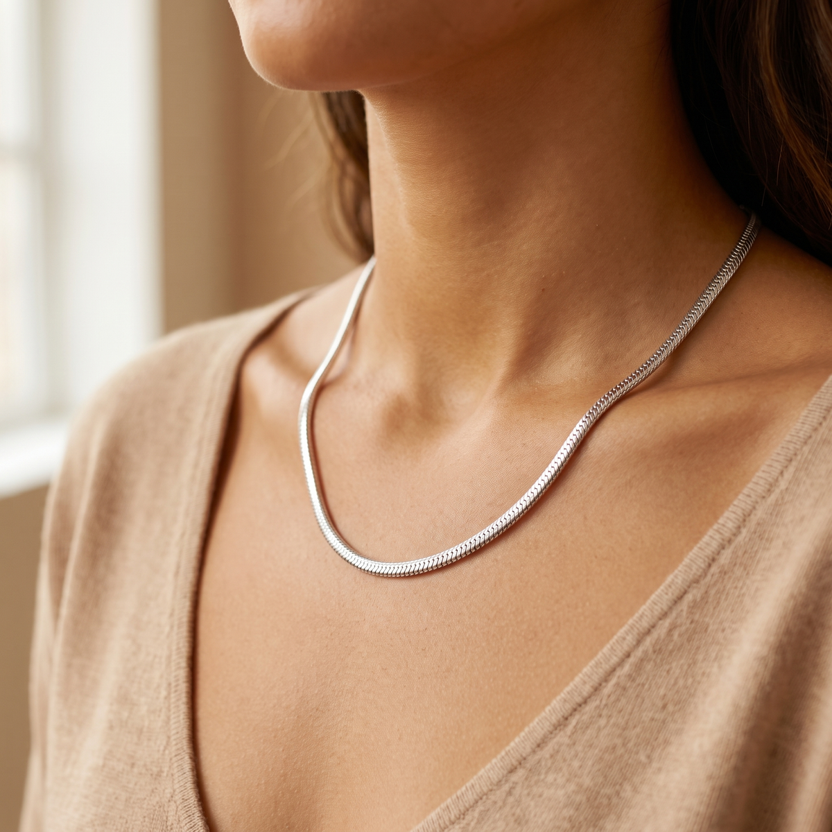 Silver Snake Chain Necklace