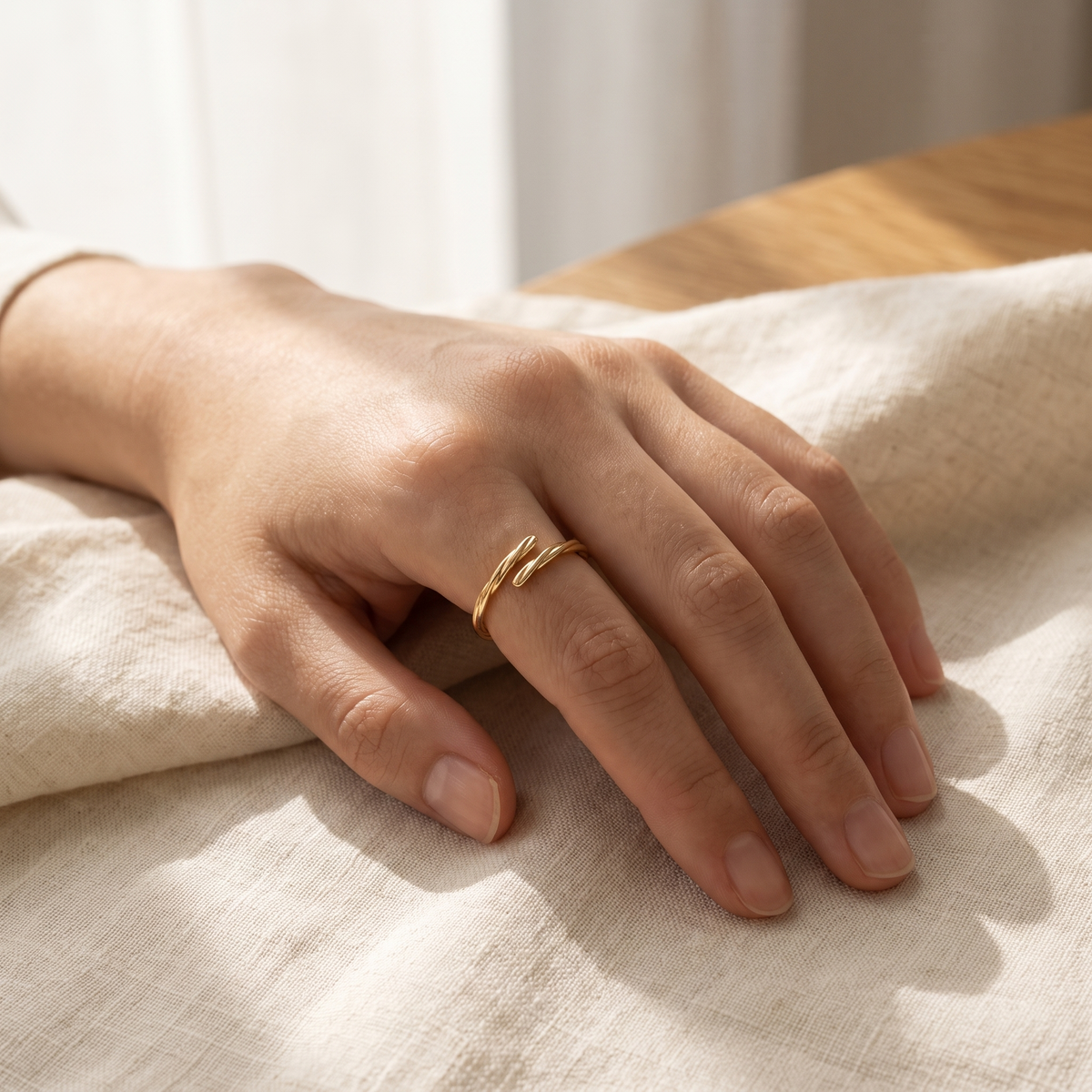 Gold Twist Wrap Ring