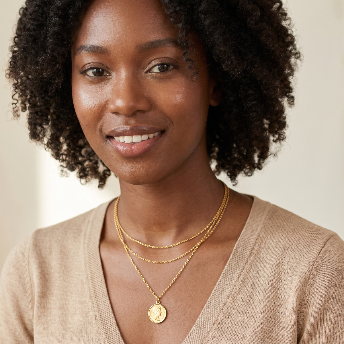 Gold Coin Layered Necklace