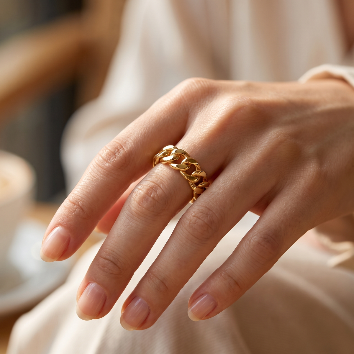 Gold Chunky Chain Ring