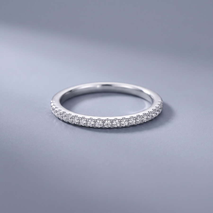 Silver CZ Band Ring