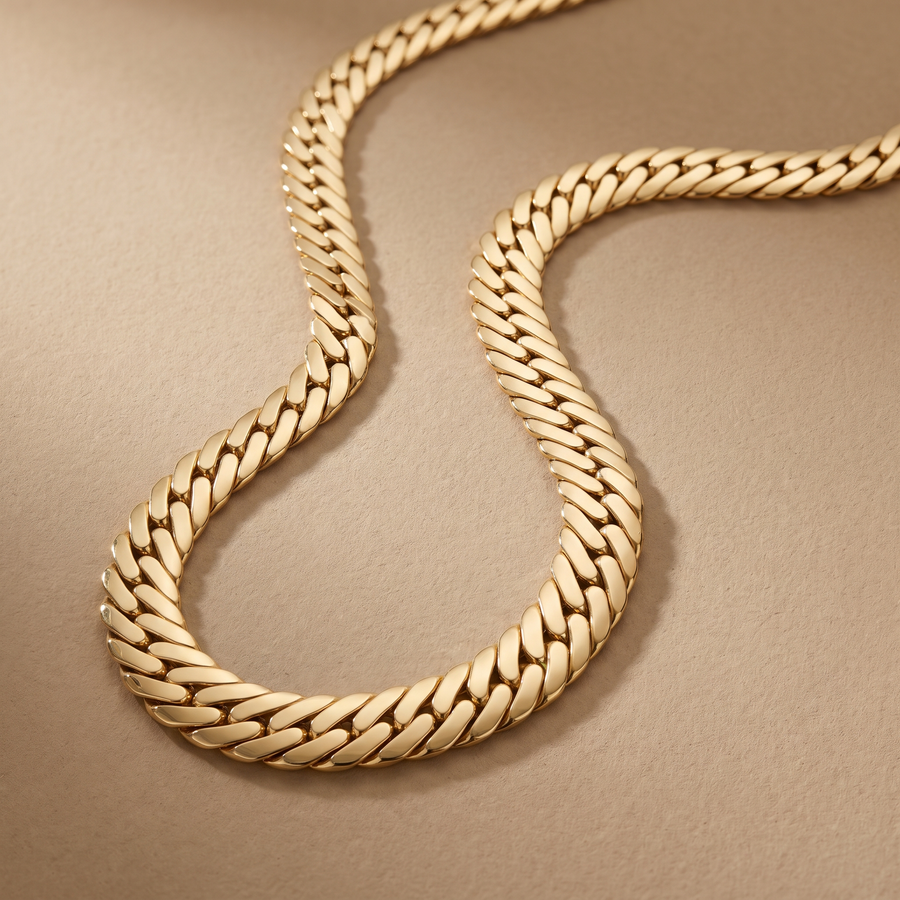 Gold Herringbone Necklace
