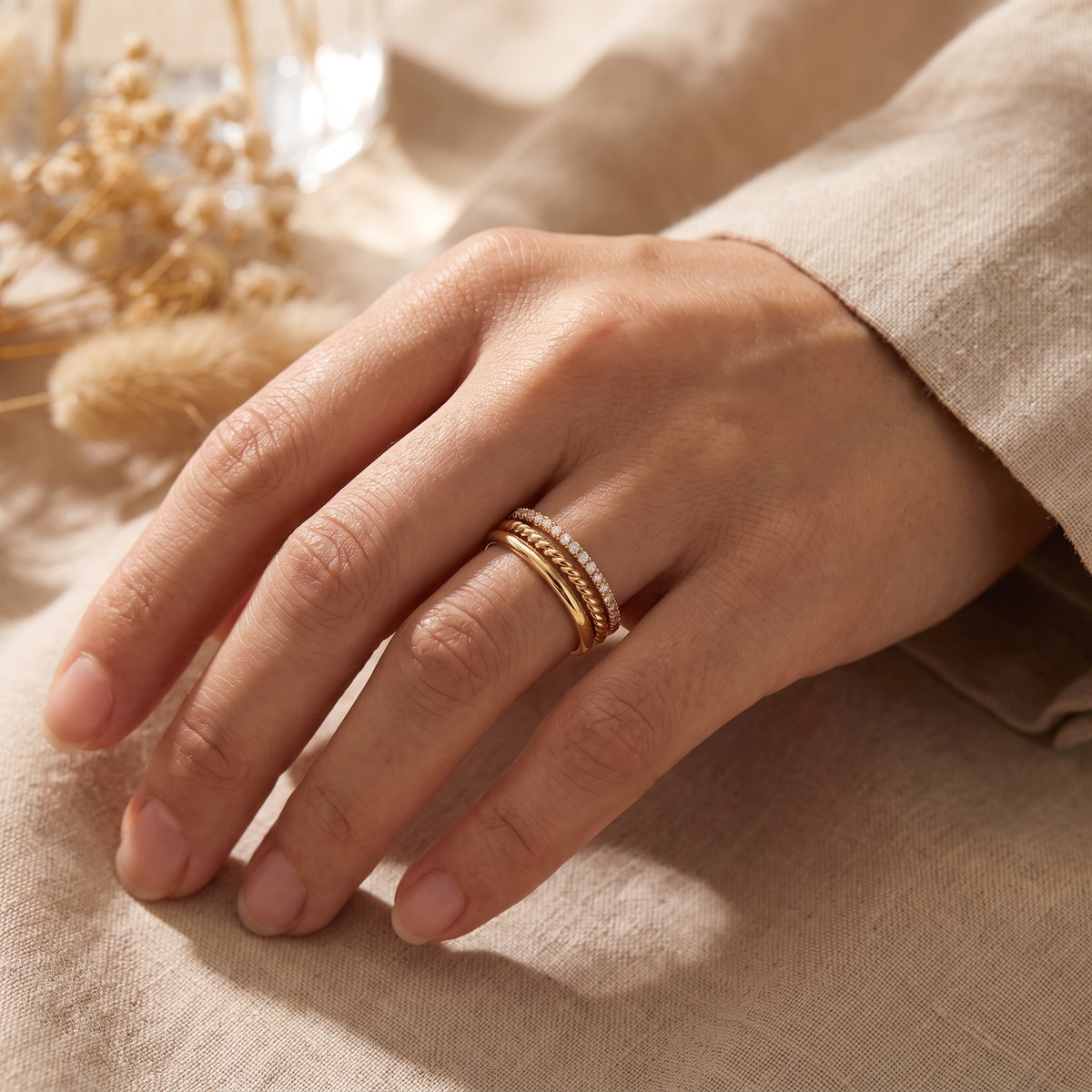 Gold Stacking Ring Set