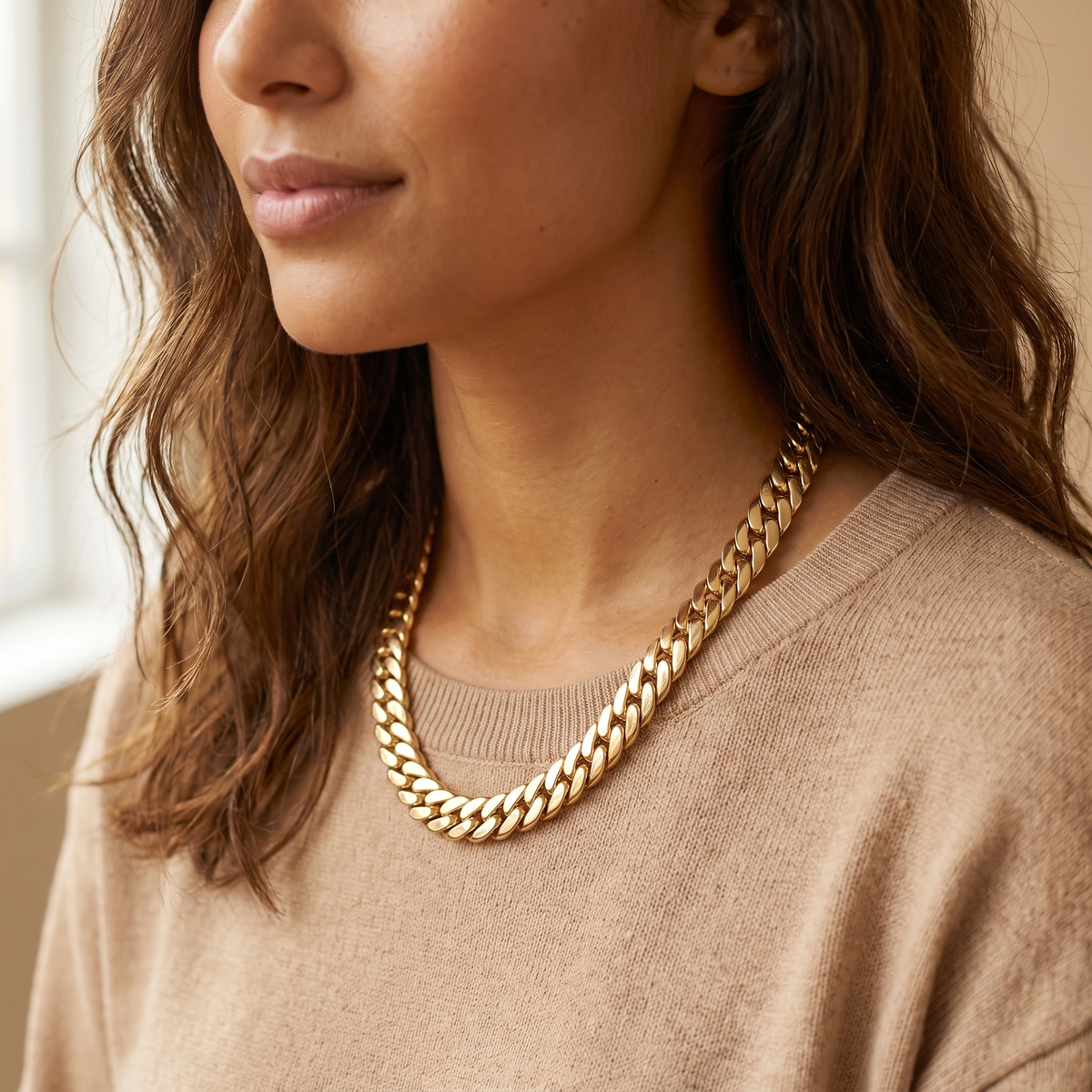 Gold Herringbone Necklace