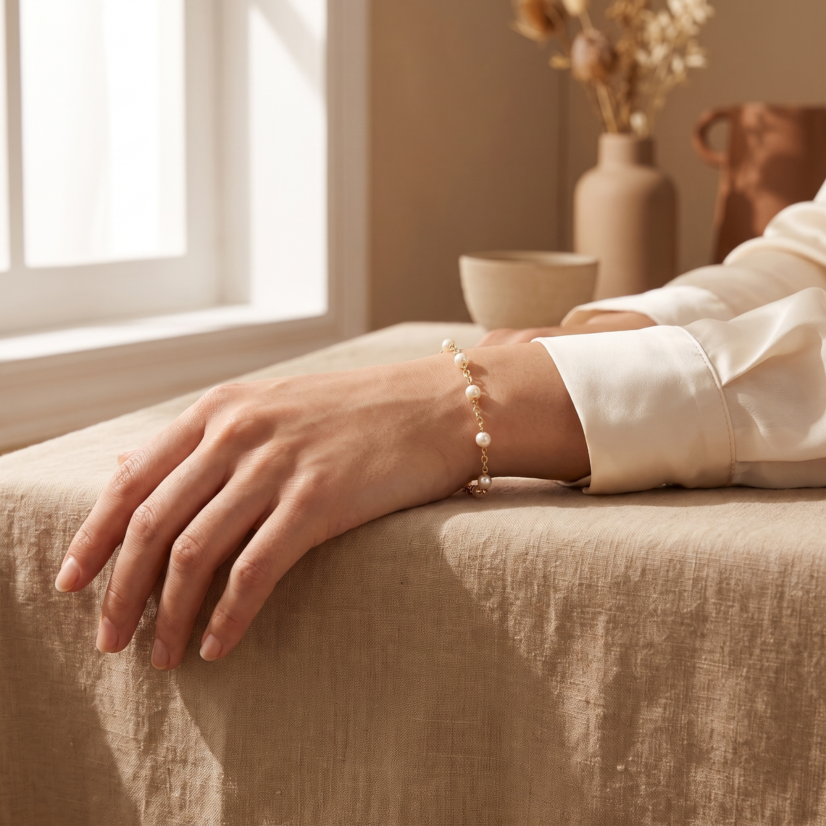 Gold Pearl Bracelet