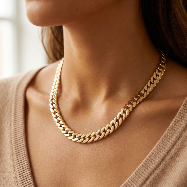 Gold Herringbone Necklace